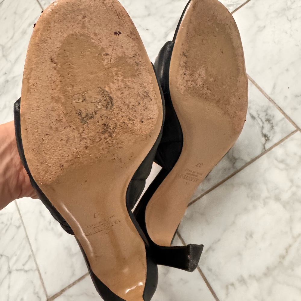 Valentino Black Mule Sandals with Gold Rockstuds - Picture 5 of 5